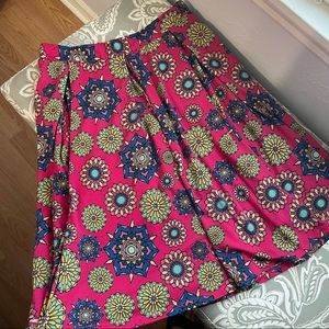 Pink floral midi skirt